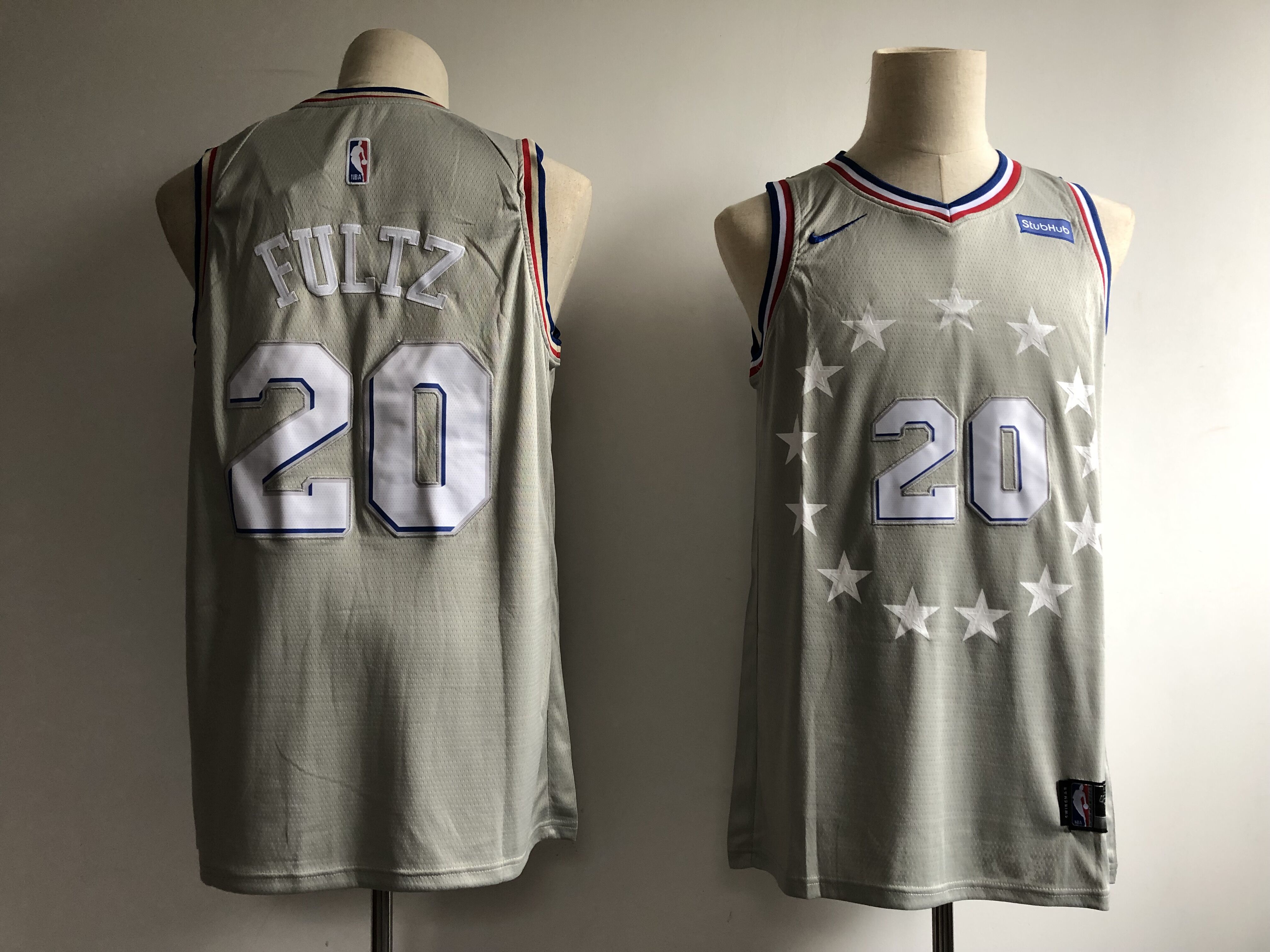 Men Philadelphia 76ers #20 Fultz grey City Edition Game Nike NBA Jerseys->new orleans pelicans->NBA Jersey